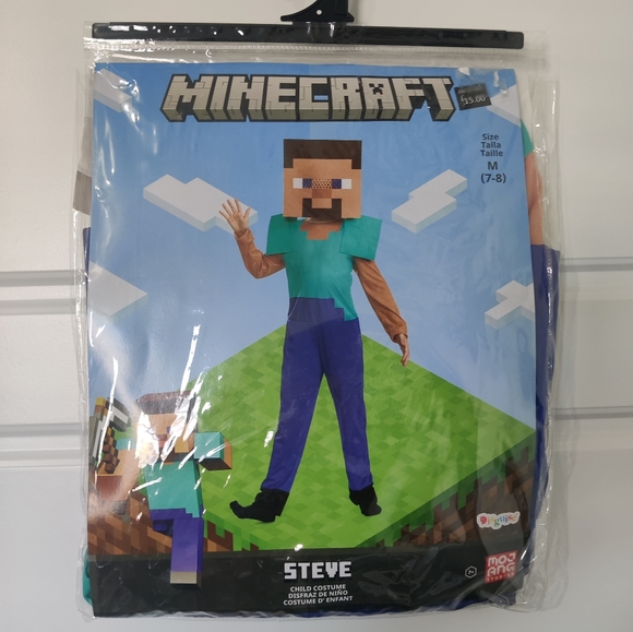Minecraft Steve Video Game Halloween Deluxe Costume Boy NEW - Picture 2 of 6